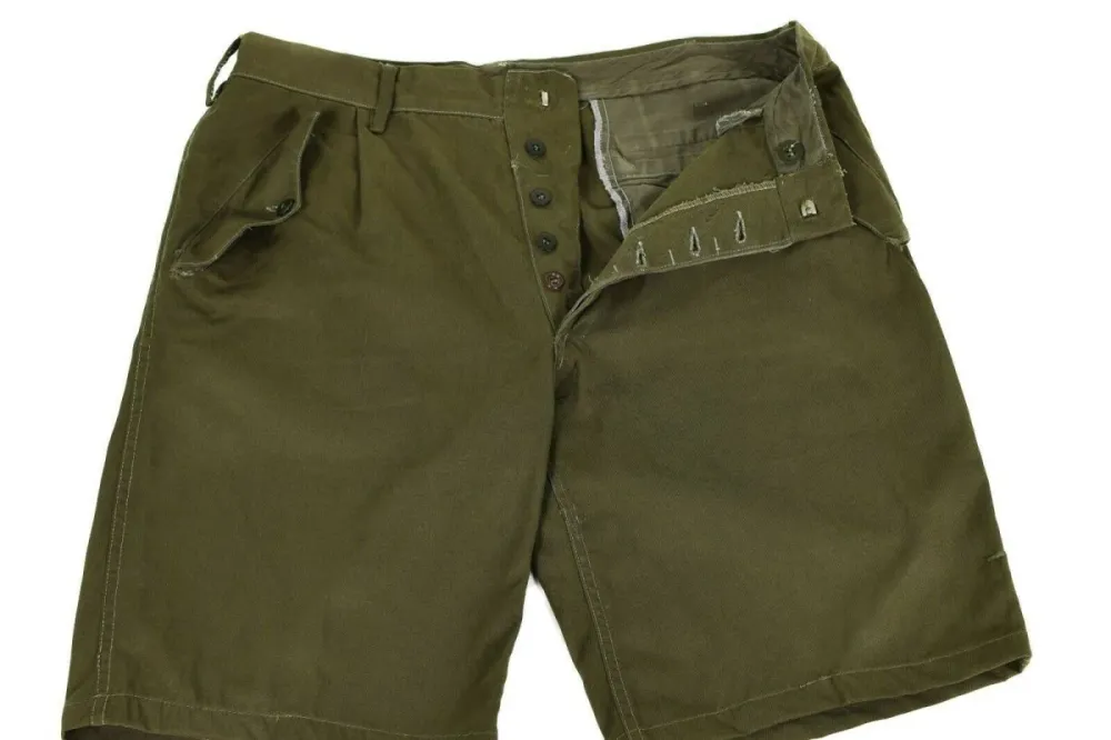 Véritable short de l'armée italienne Kaki Chino Bermuda de campagne militaire rétro BDU