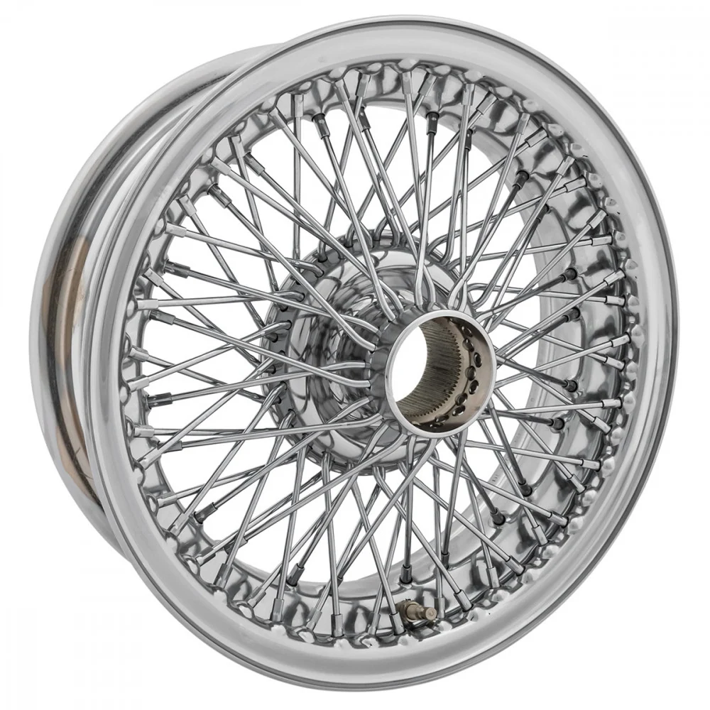 WIRE WHEEL, ACIER CHROMÉ, 15"x 5",72 SPOKE