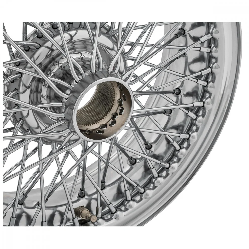 WIRE WHEEL, ACIER CHROMÉ, 15"x 5",72 SPOKE