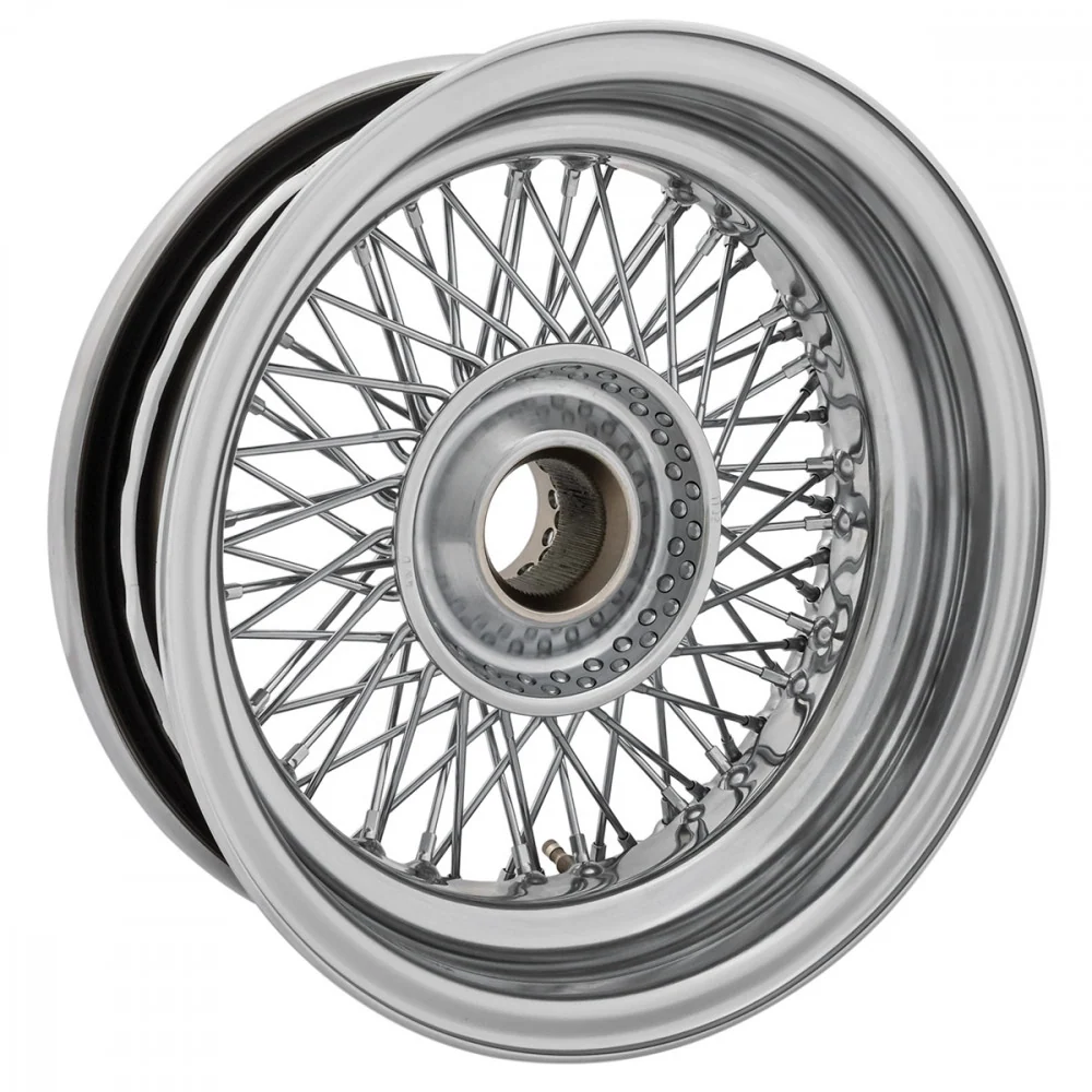 WIRE WHEEL, ACIER CHROMÉ, 15"x 5",72 SPOKE
