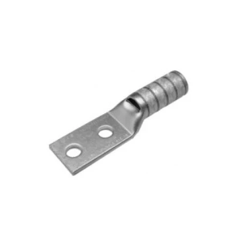 Burndy YAZV2C2TC14FX 2 AWG Flex 1/4" Stud 5/8" Stud 2 Hole Étendu Barrel Copper Lug