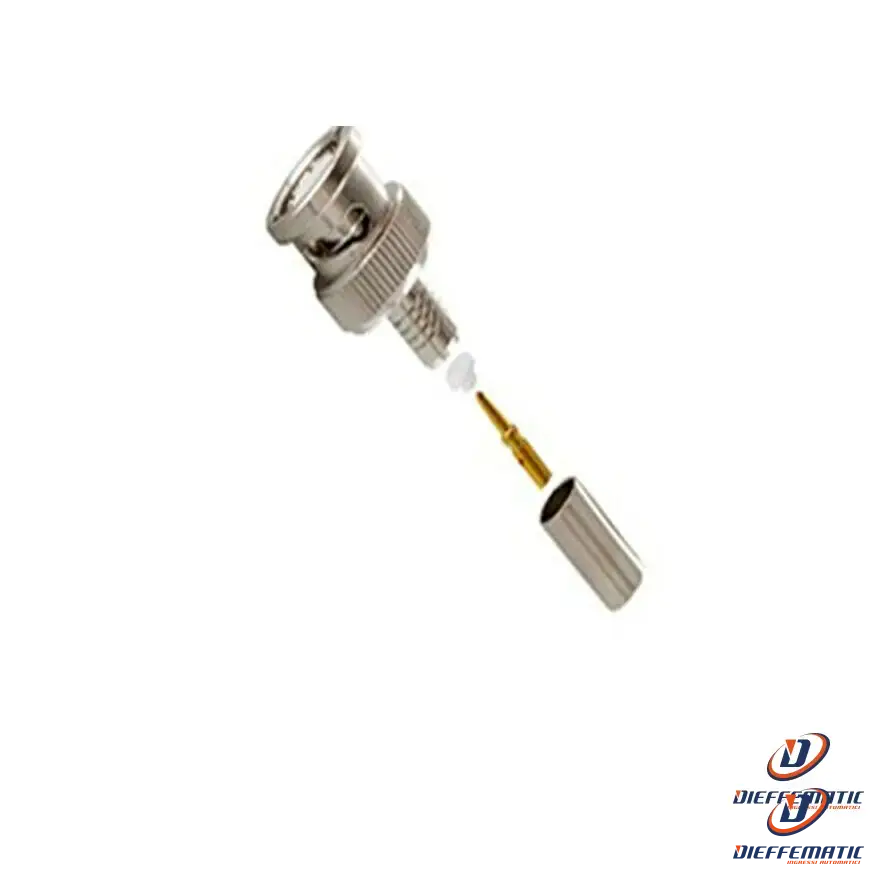 Connettore 408020 Bnc Rg59 Compact 4.6 Mm 75 Crimpare Cavo Video Sorveglianza Dfm