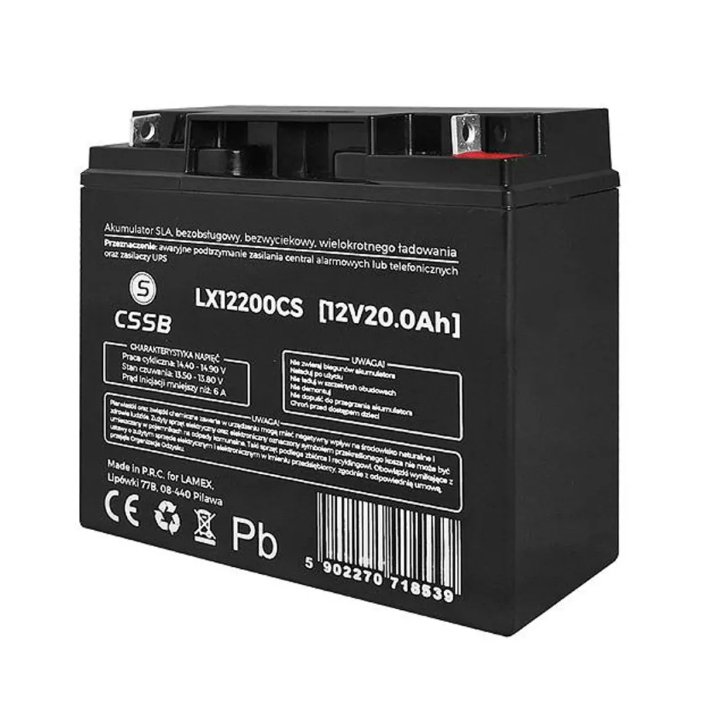 Batterie gel LX12200 12V 20Ah Dimensions : 74 x 164 x 178 mm