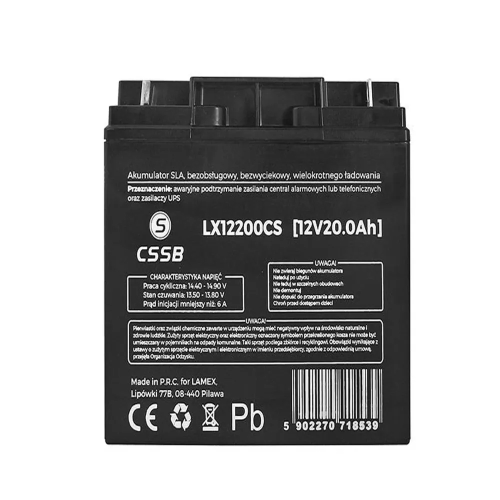 Batterie gel LX12200 12V 20Ah Dimensions : 74 x 164 x 178 mm