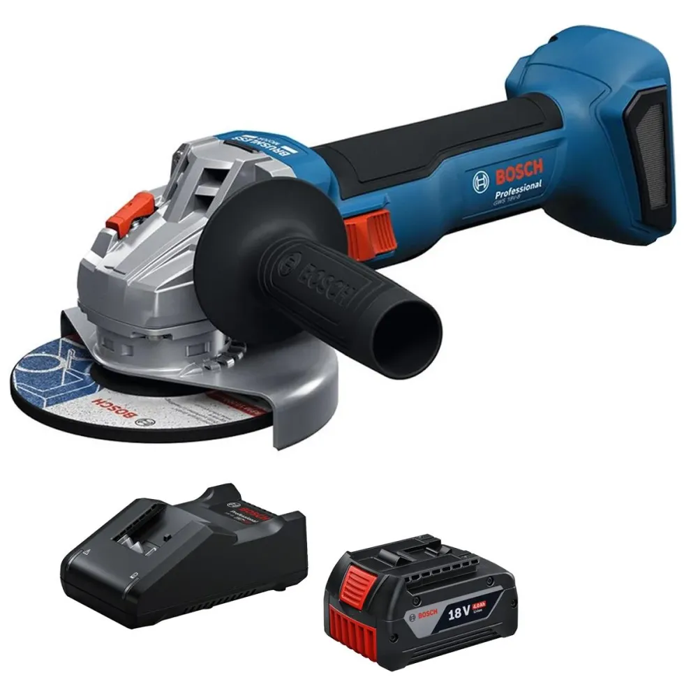 Bosch GWS 18V-8 18V Brushless 125mm Angle Grinder 1 x 4.0Ah Battery & Charger