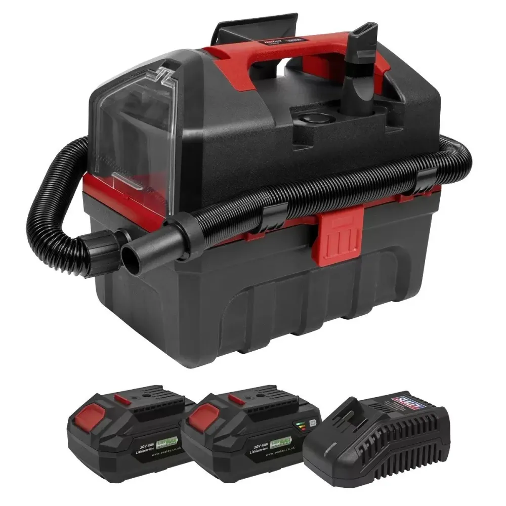 Certifié CE Sealey CP20VWDVKIT 20V Wet & Dry Vacuum Kit 2 Batteries Charger