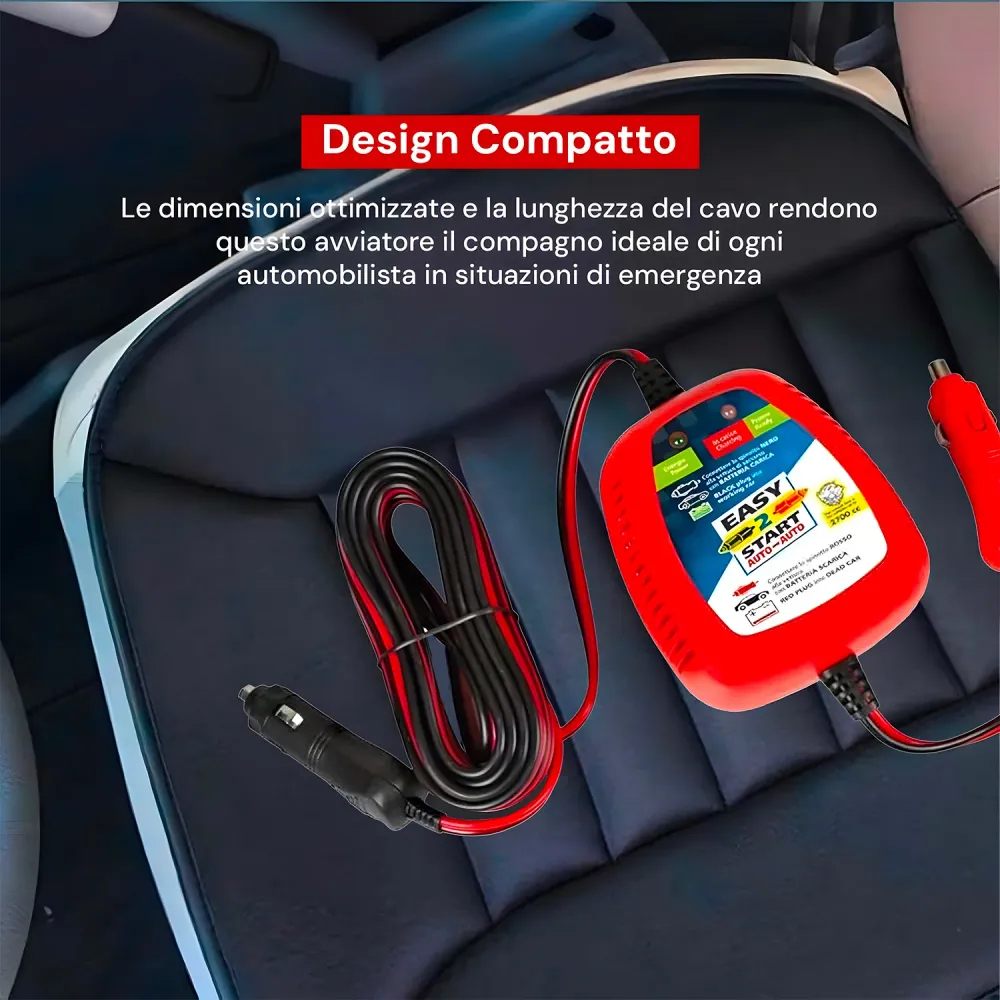 Couvre-selle imperméable Avviatore Cavo Caricabatteria Per Veicoli Fino 2700cc 5m 12v