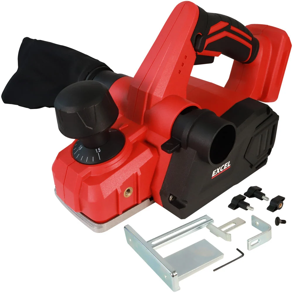 Excel 18V Débranché 82mm Planer (Battery & Charger Not Included) avec fixation universelle