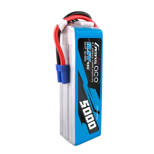 Gens Ace 5000mAh 5S1P 18.5V Lipo Battery Pack EC5 Plug GEA5S500045E5