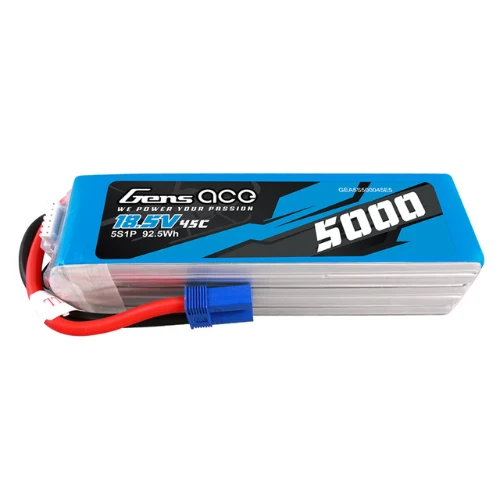 Gens Ace 5000mAh 5S1P 18.5V Lipo Battery Pack EC5 Plug GEA5S500045E5
