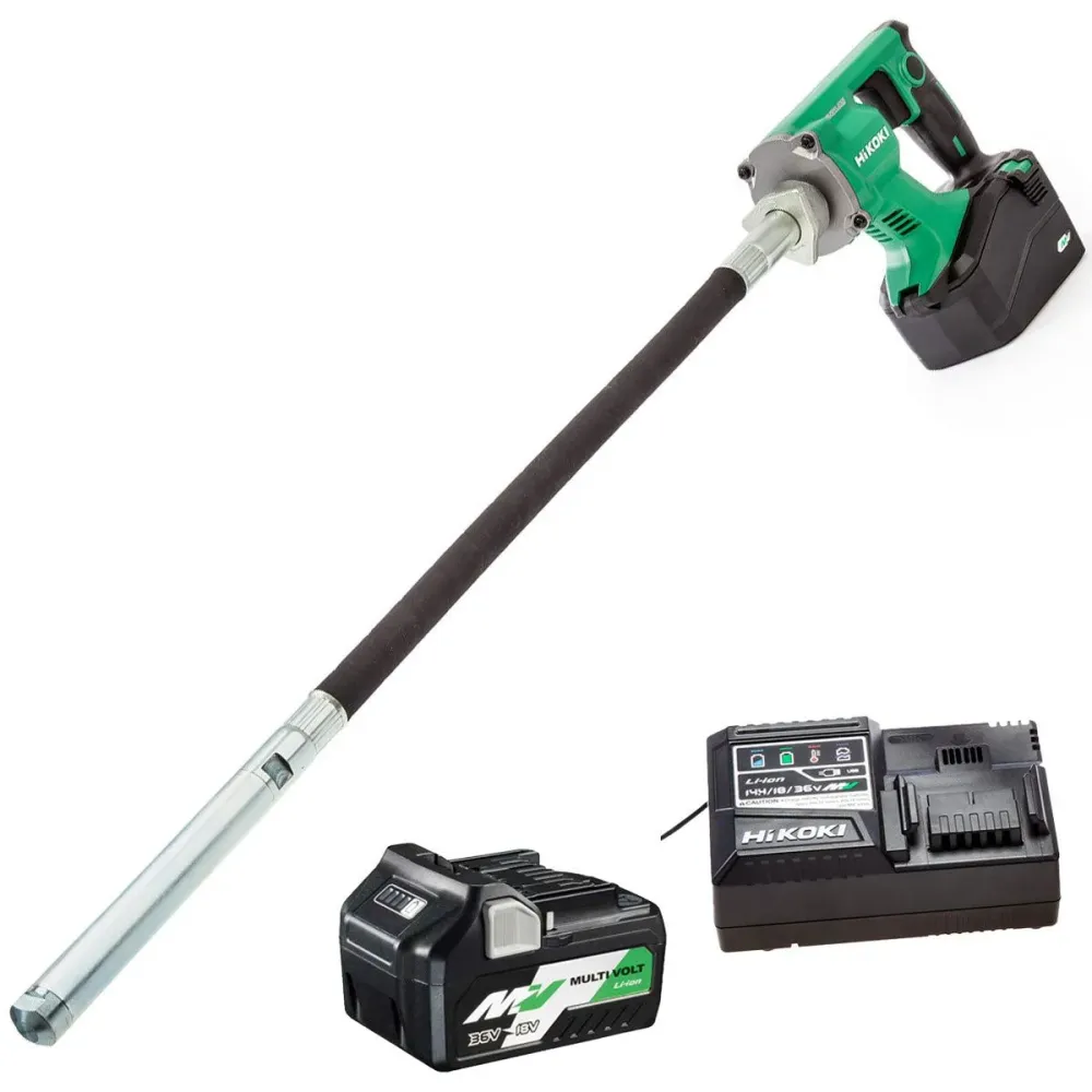 HiKOKI UV3628DAJYZ 36V Brushless 28mm Concrete Vibrator 1 x 4.0Ah Battery & Charger
