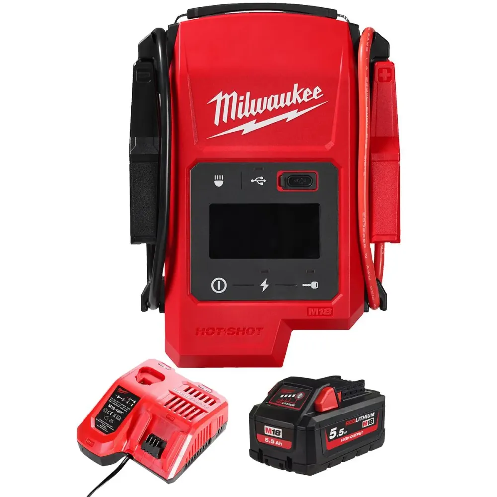 Housse de protection quad Milwaukee M18JS2000-0 18V Jump Starter 1 x 5.5Ah Battery & Charger