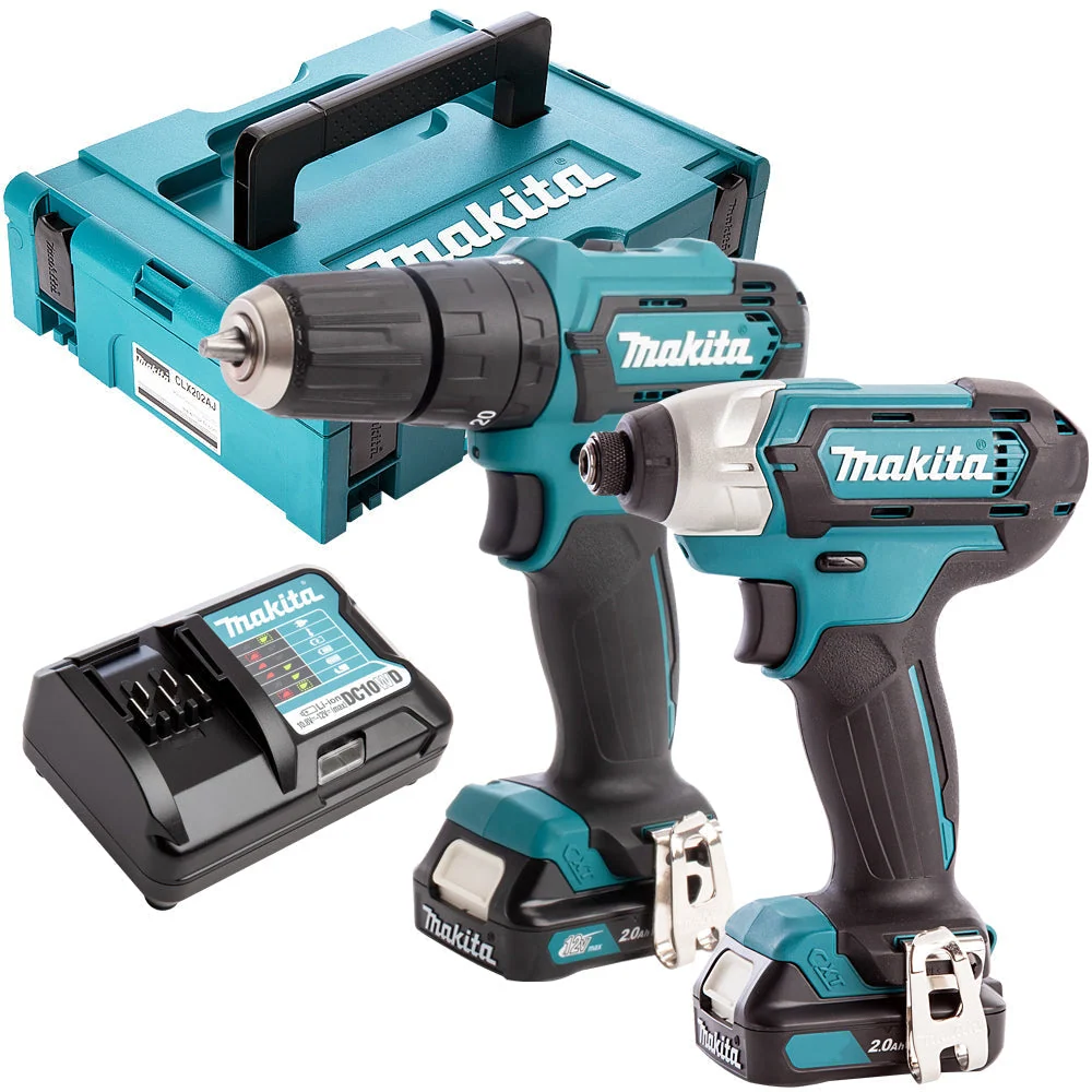 Makita CLX228AJ 12V Max CXT 2 Piece Sans fil Kit 2 x 2.0Ah Batteries & Charger Case