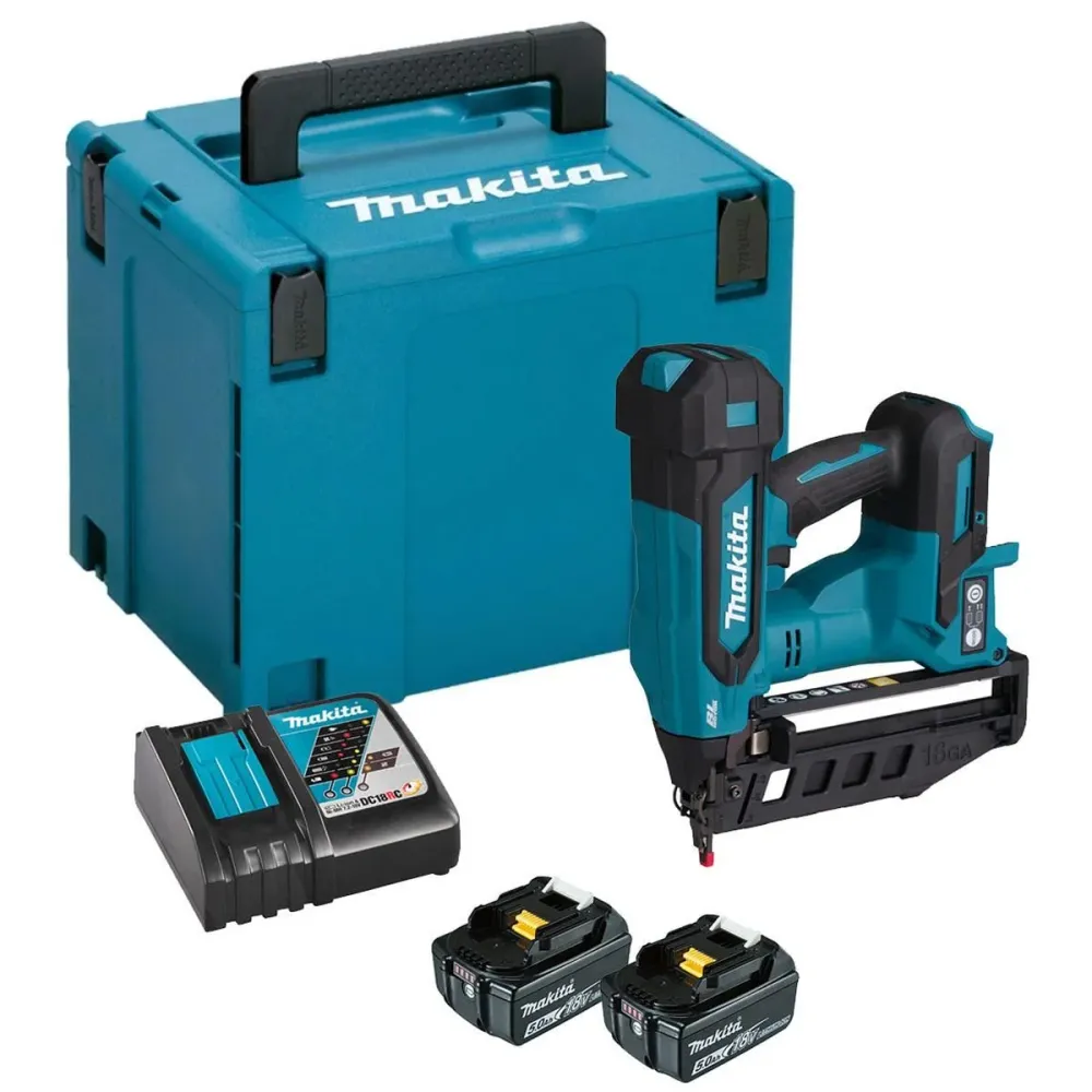 Makita DBN601RTJ 18V LXT 16G Brushless Finishing Nailer 2 x 5.0Ah Battery, Charger & Case - Compatible Universelle