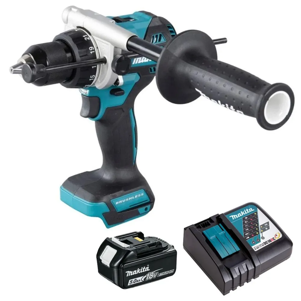 Makita DHP492Z 18V LXT Brushless Combi Drill 1 x 5.0Ah Battery & Charger