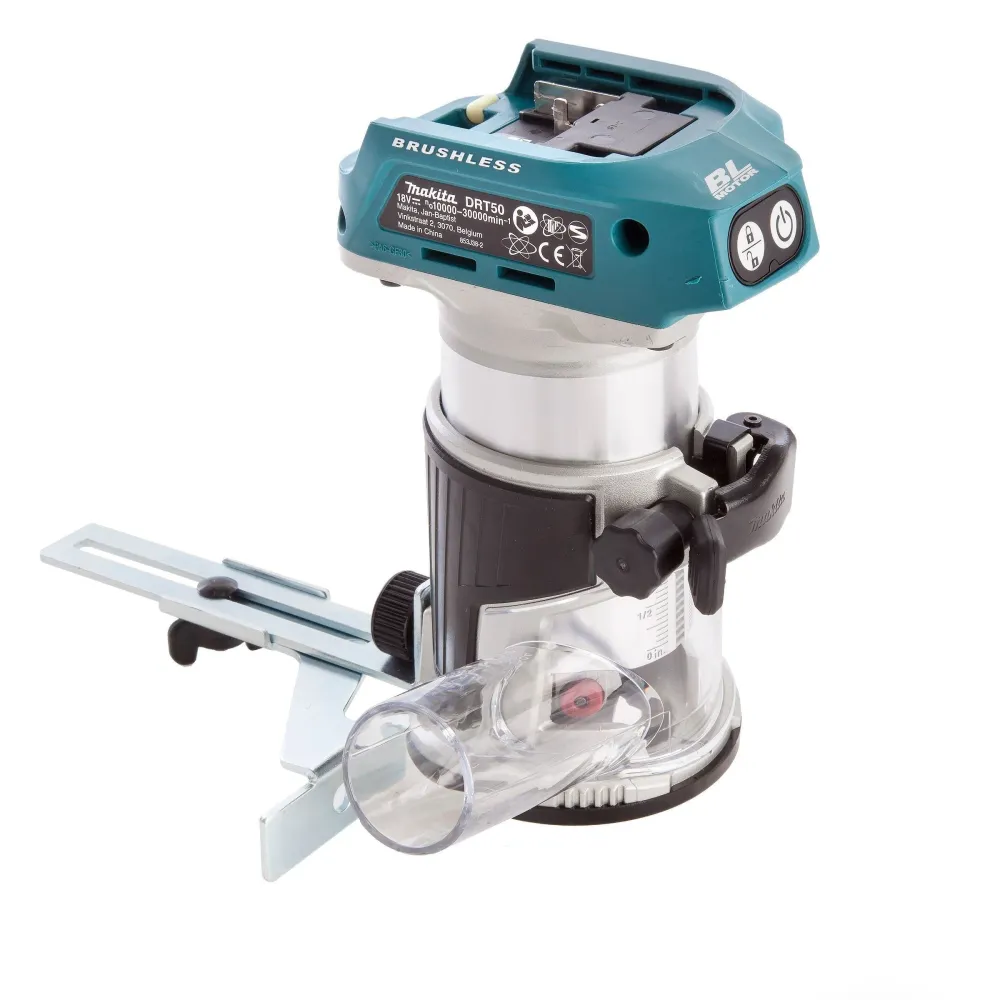 Makita DRT50ZJX3 18V LXT Brushless 1/4" Router Trimmer Body 1 x 6.0Ah Battery Charger & Case