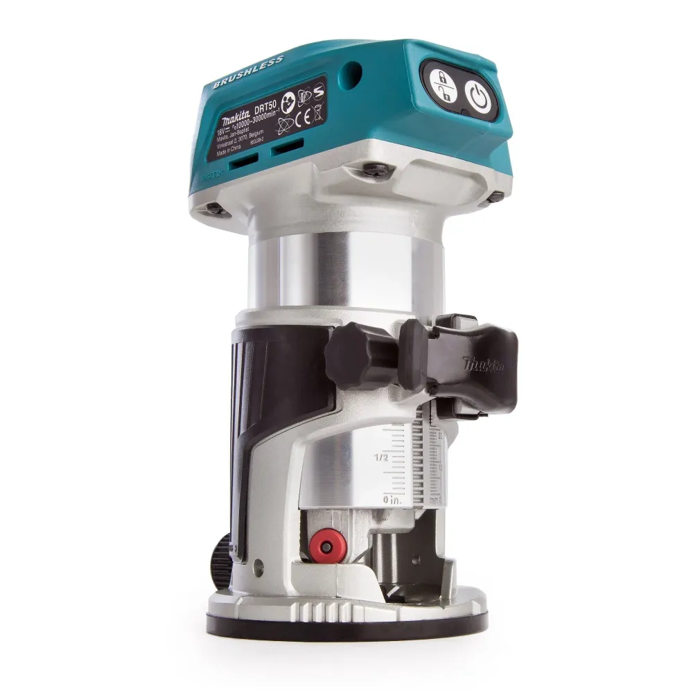 Makita DRT50ZJX3 18V LXT Brushless 1/4" Router Trimmer Body 1 x 6.0Ah Battery Charger & Case
