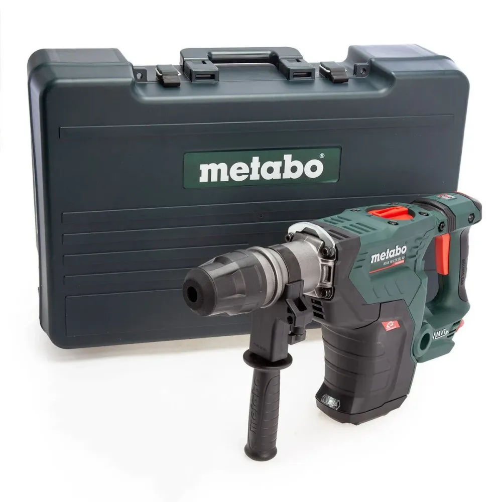Metabo KHA 18 LTX BL 40, perceuse à marteau combinée sans fil 18V Brushless SDS-Max, 1 batterie 8,0 Ah, chargeur et malette