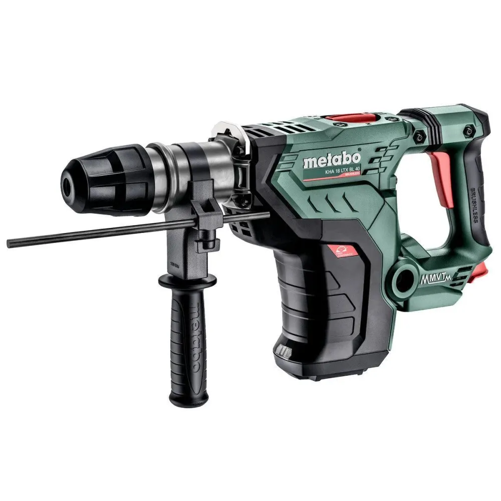 Metabo KHA 18 LTX BL 40, perceuse à marteau combinée sans fil 18V Brushless SDS-Max, 1 batterie 8,0 Ah, chargeur et malette