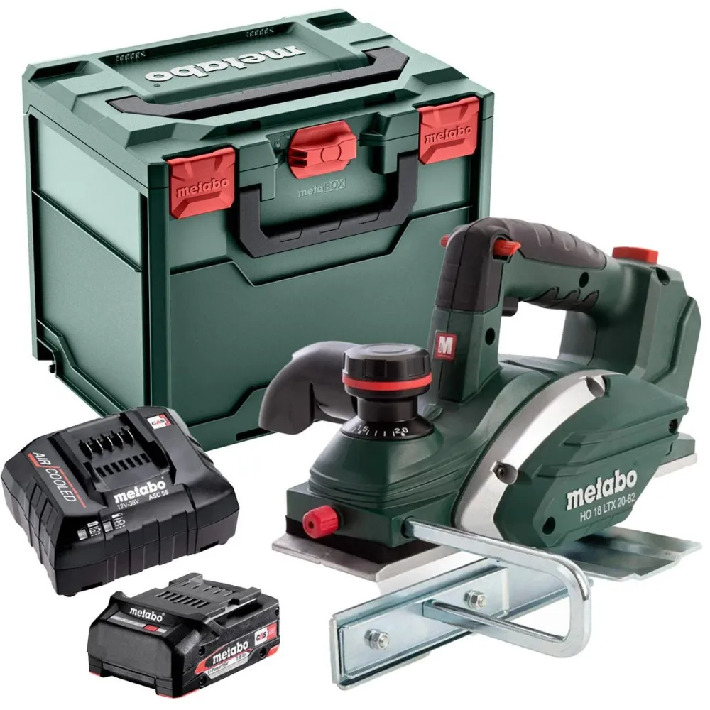 Metabo HO 18 LTX 20-82 18V Débranché Planer 1 x 2.0Ah Battery Charger & Metabox