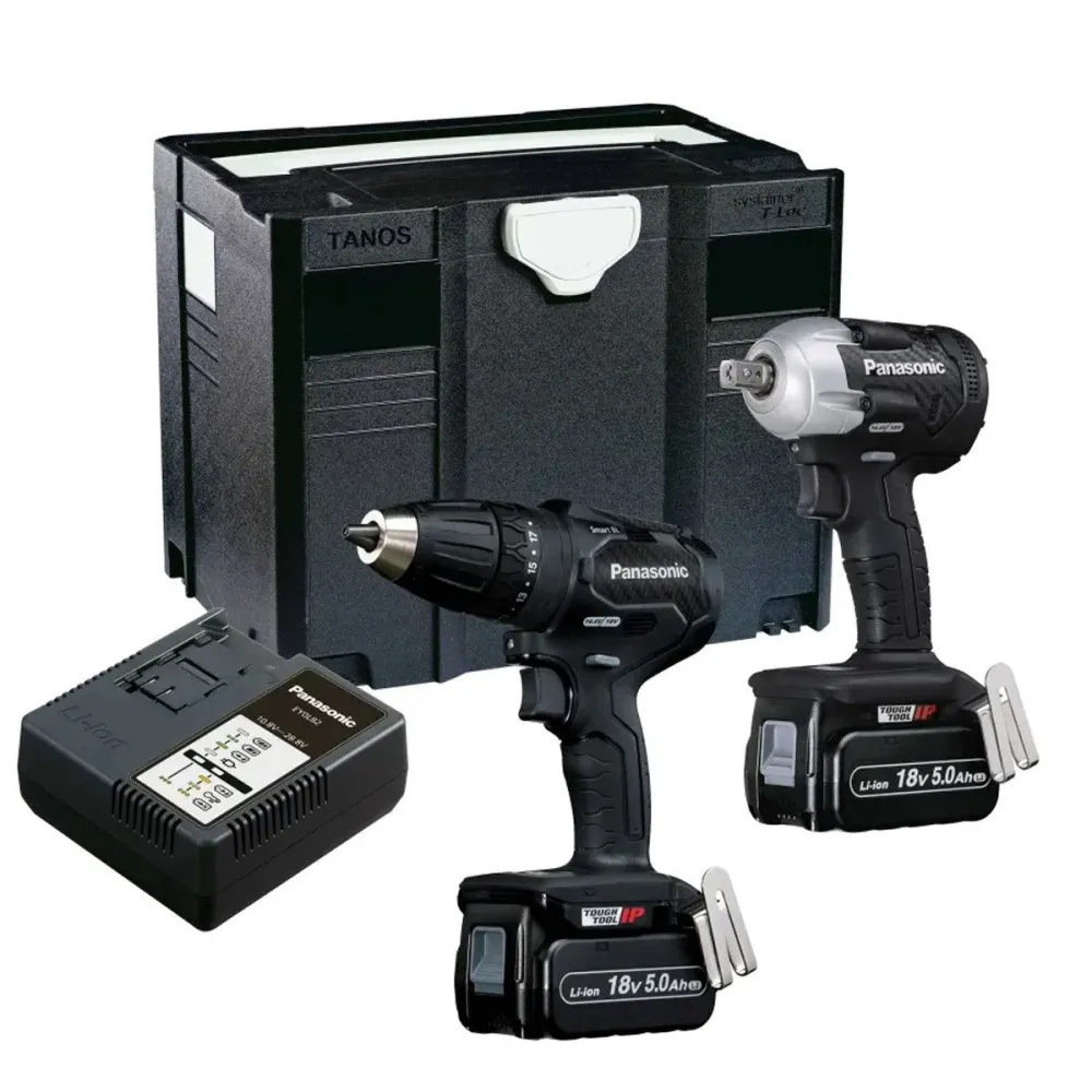 Panasonic PANC242LJ EYC242LJ2G31 18V Twin Pack 2 x 5.0Ah Li-ion Batteries & Charger Case par SW-MOTECH