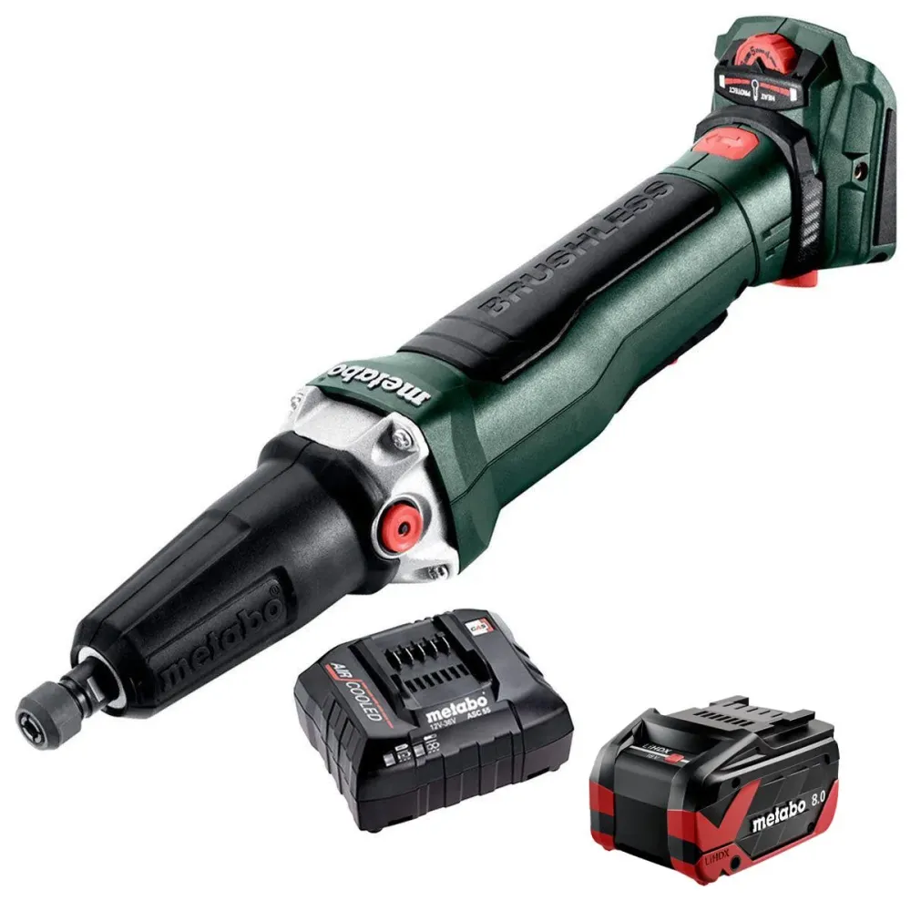 Racing Metabo GVPB 18 LTX BL 11-28 18V Brushless Die Grinder 1 x 8.0Ah Battery & Charger