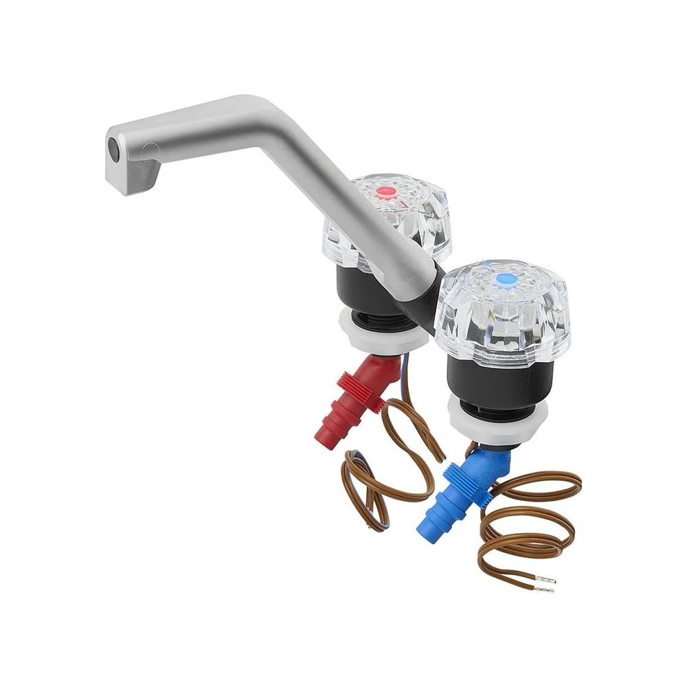Sangle de fixation Mischbatterie Ø20 mm – Schwarz/Chrom, schwenkbar, für Wohnmobil & Boot