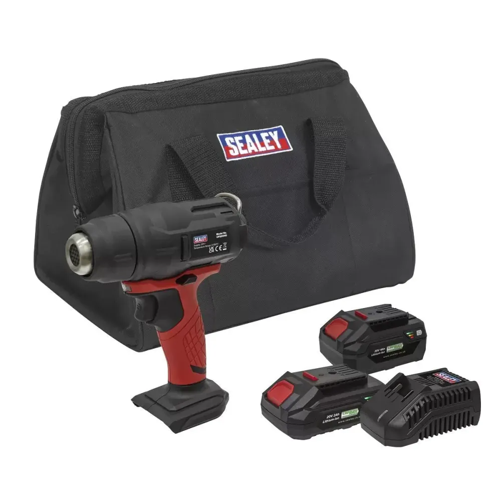 Sealey CP20VHGKIT2 20V Chaud Air Gun Kit 2 Batteries chargers