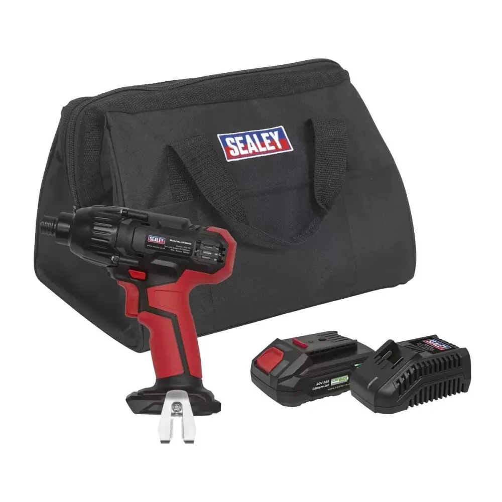 Sealey CP20VIDKIT1 20V 1/4"Hex Drive Impact Driver Kit 1 x 2Ah Battery & Charger pour motards voyageurs