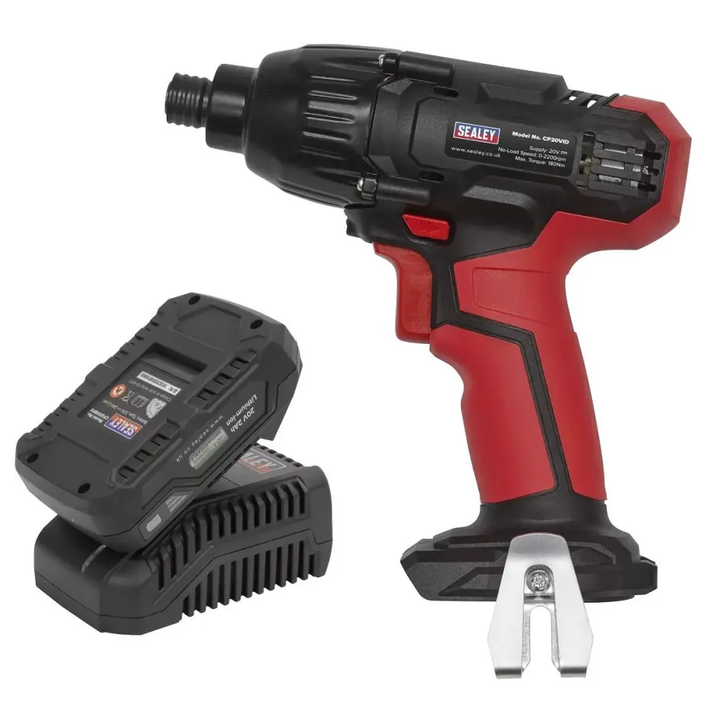 Sealey CP20VIDKIT1 20V 1/4"Hex Drive Impact Driver Kit 1 x 2Ah Battery & Charger pour motards voyageurs