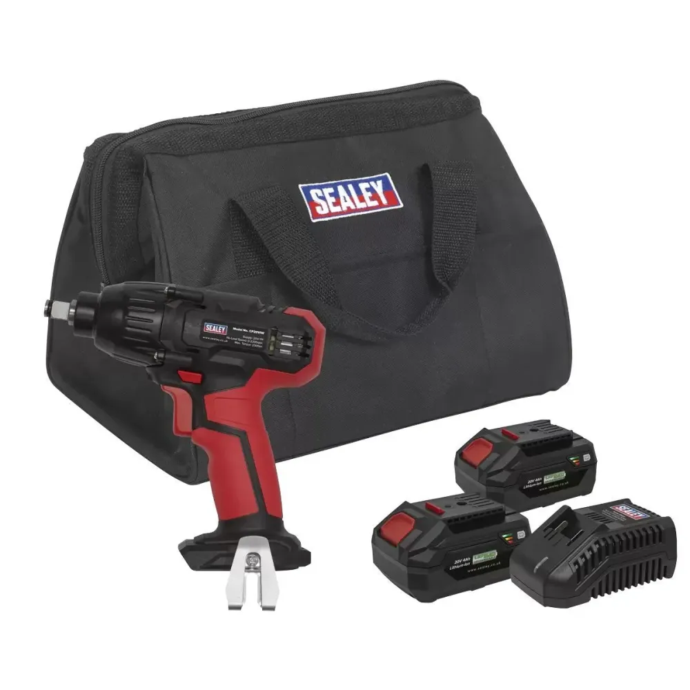 Sealey CP20VIWKIT 20V Impact Wrench 1/2"Sq Drive 230Nm 2 Batteries & Charger
