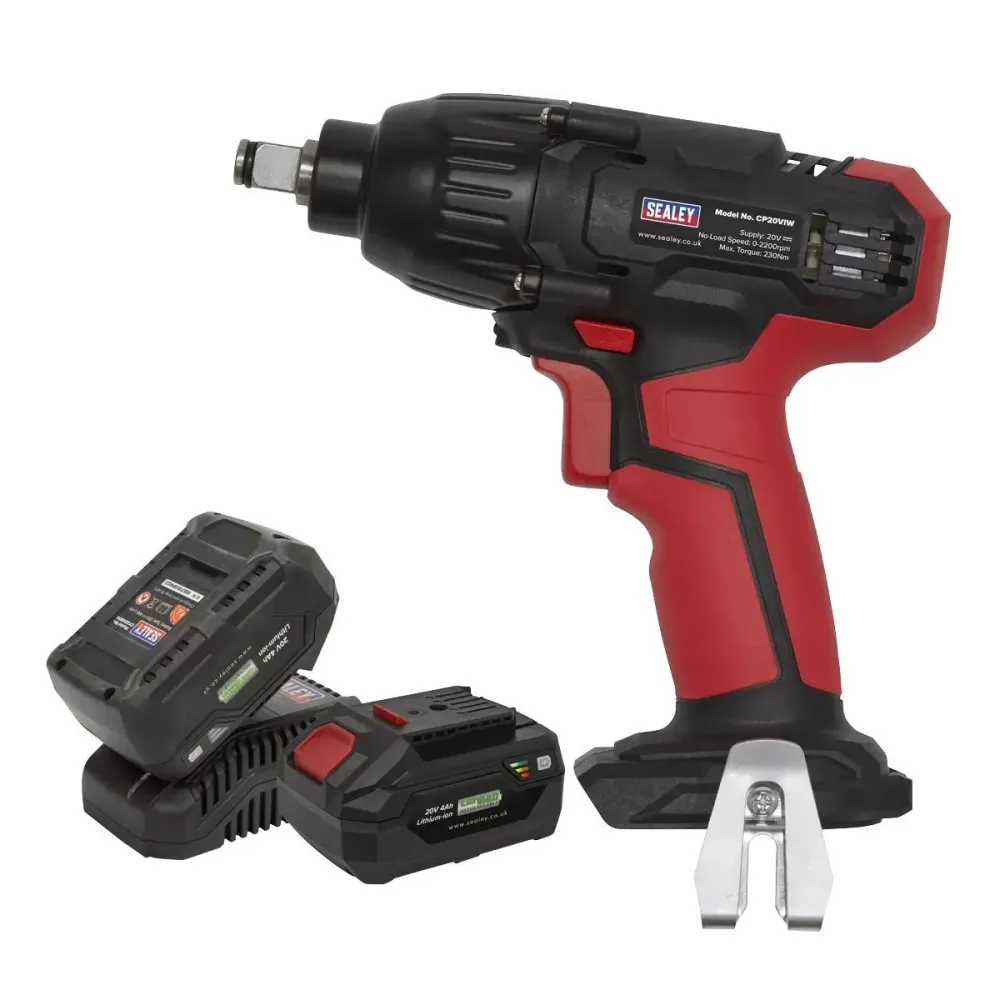 Sealey CP20VIWKIT 20V Impact Wrench 1/2"Sq Drive 230Nm 2 Batteries & Charger