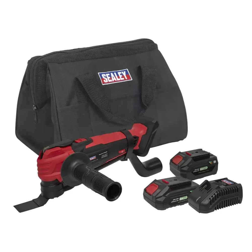 Sealey CP20VMTKIT 20V Portable Oscillating Multi-Tool Kit 2 Batteries & Charger pour motards voyageurs