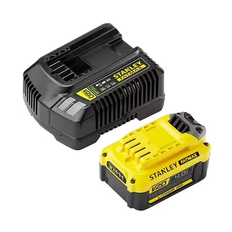 Starter Kit Chargeur 2 + 1 Batterie 18V 4 Ah - SFMCB14M1-QW STANLEY FATMAX V20 Compatible avec la plupart des modèles