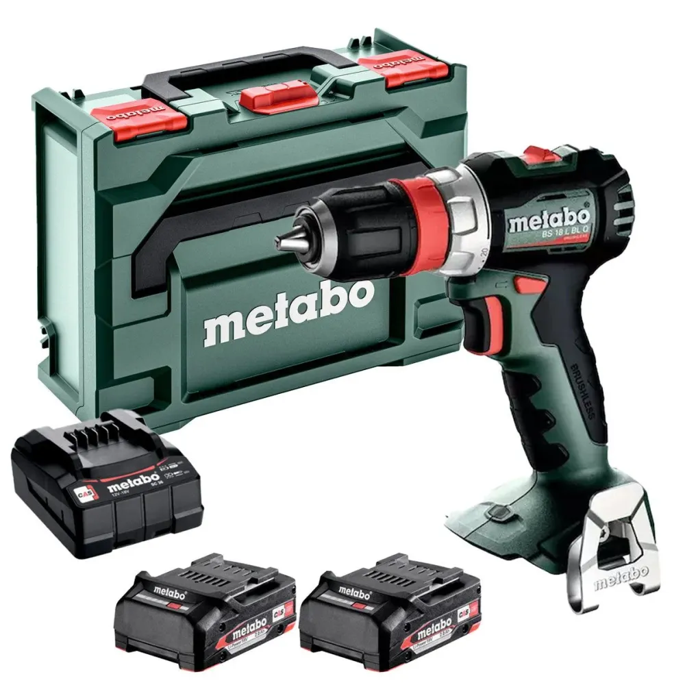 Support GPS moto Metabo BS 18 L BL Q 18V Brushless Drill Driver 2 x 2.0Ah Battery Charger & Case