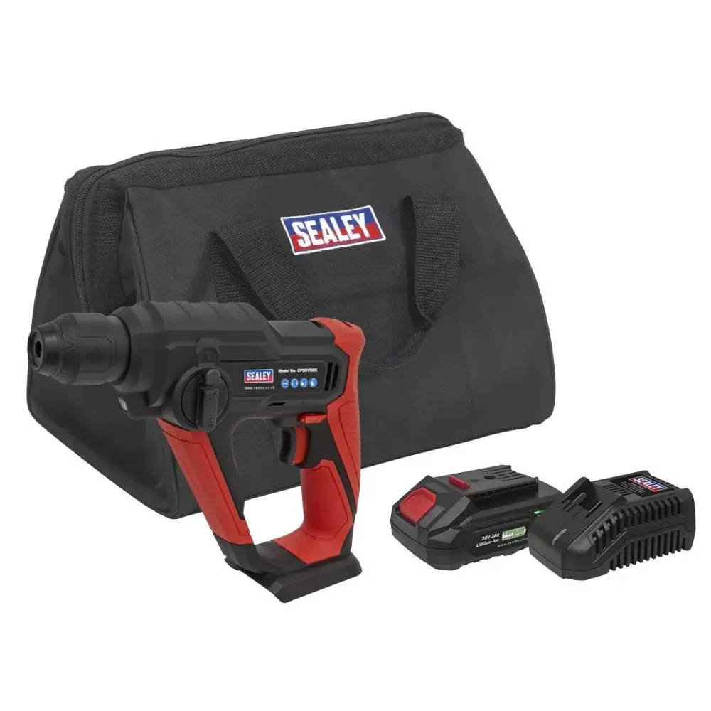 Support GPS moto Sealey CP20VSDSKIT1 20V Rotary Hammer Drill Kit Battery & Charger