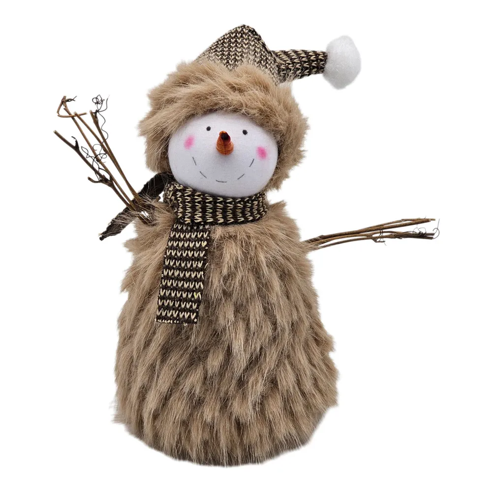 Housse de protection quad Bonhomme de neige en fourrure marron, 8''