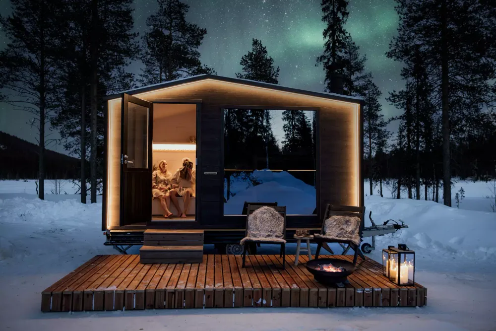Mobile sauna Lapelland Wagon M (type ) 5 people changing room