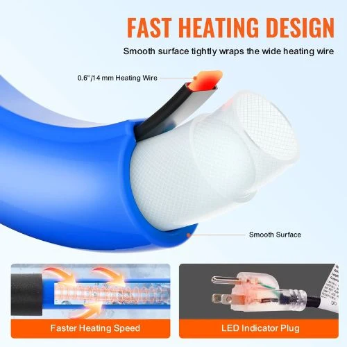 Porte-bagages scooter 15FT Heated RV Water Hose-Antifreeze Protection to -45°F, Drinking Water Sécurisé
