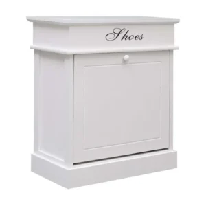 Armoire à chaussures Blanc 50 x 28 x 58 cm Bois de Paulownia | Résistant aux UV | Anti-déchirure