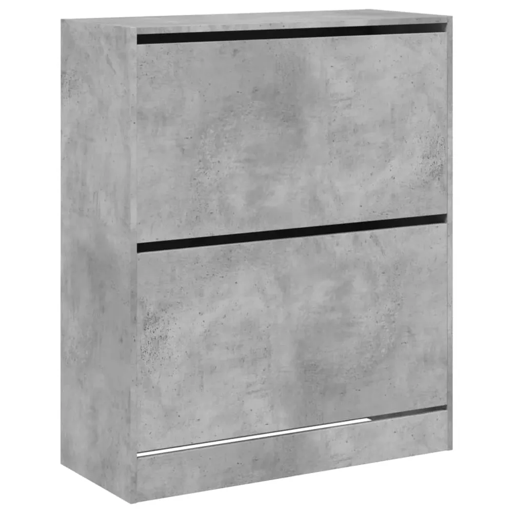 Armoire à chaussures range chaussures rangement meuble entrée couloir salon 80 x 34 x 96,5 cm bois d'ingénierie gris 02_00...