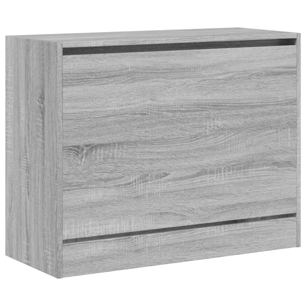 Armoire à chaussures range chaussures rangement meuble entrée couloir salon sonoma 80 x 34 x 63 cm bois d'ingénierie gris...