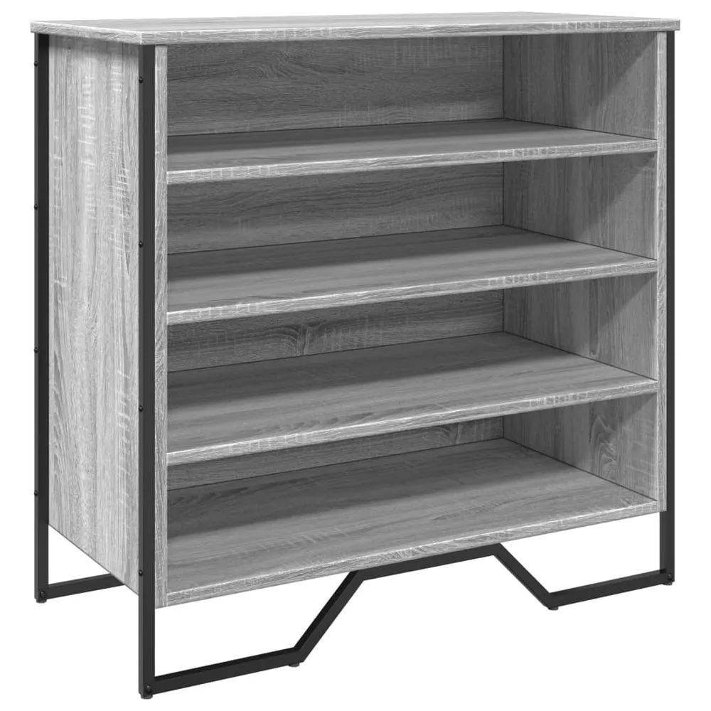 Armoire à chaussures range chaussures rangement meuble entrée couloir salon sonoma 80 x 38 x 78 cm bois d'ingénierie gris...