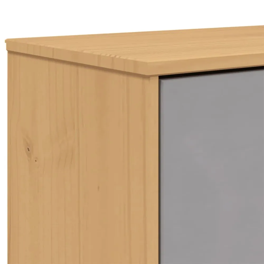 Armoire à chaussures range chaussures rangement meuble entrée couloir salon et bois massif de pin gris 02_0022032 | Livrai...