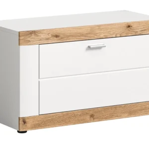Bâche de protection Coventry - meuble à chaussures - blanc et bois - 80x47 cm