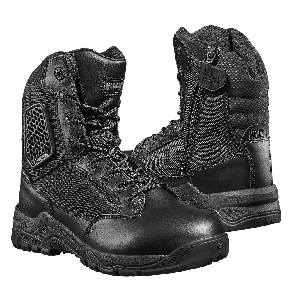 Bottes de combat Magnum Strike Force 8.0 en cuir, chaussures de randonnée tactiques noires pour Quad et SSV