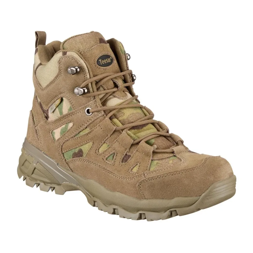 Bottes zippées latérales Teesar SQUAD MULTICAM pour camping, randonnée, trekking, combat | Livraison Rapide