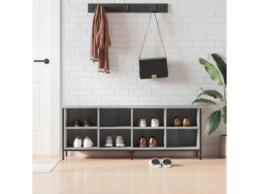 Certifié CE Armoire à chaussures sonoma gris 131x35x50 bois d'ingénierie