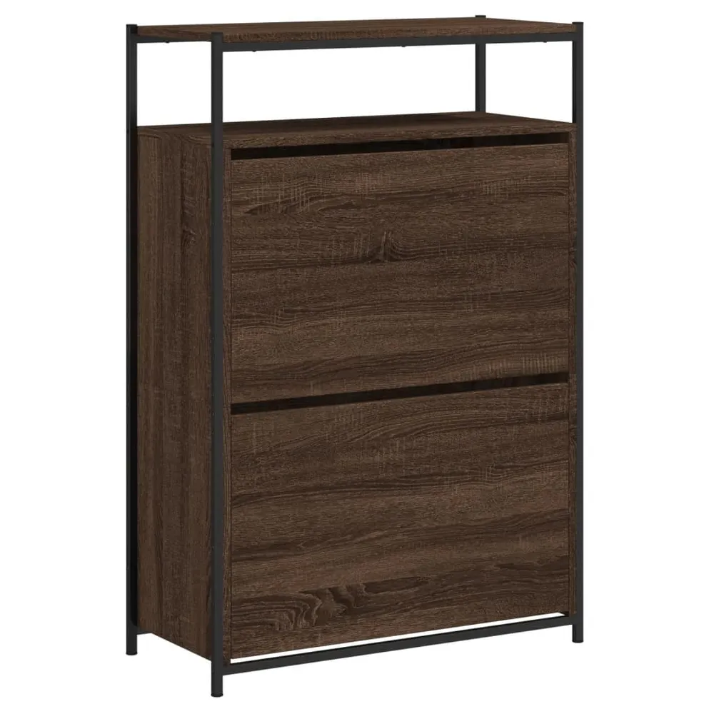 Meuble à chaussures 75 x 34 x 112 cm bois d'ingénierie marron 02_0043415