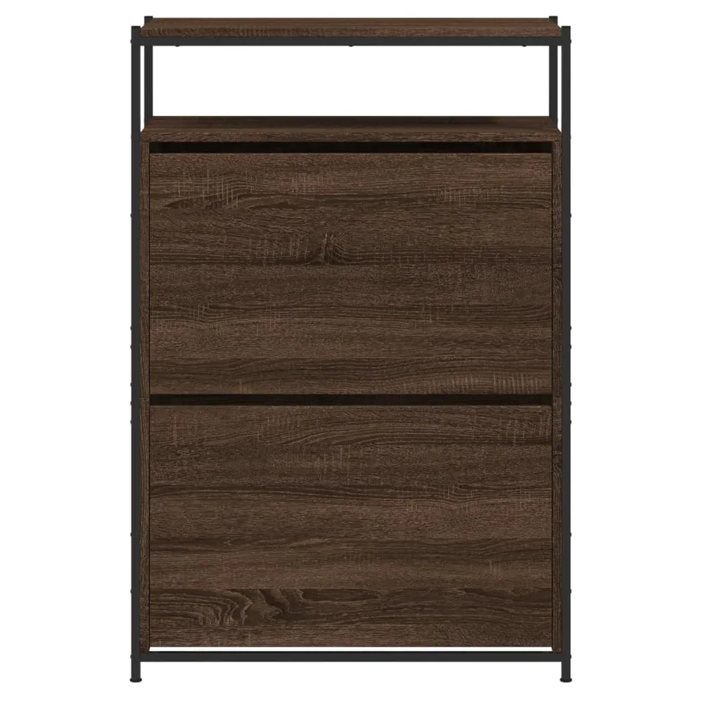 Meuble à chaussures 75 x 34 x 112 cm bois d'ingénierie marron 02_0043415